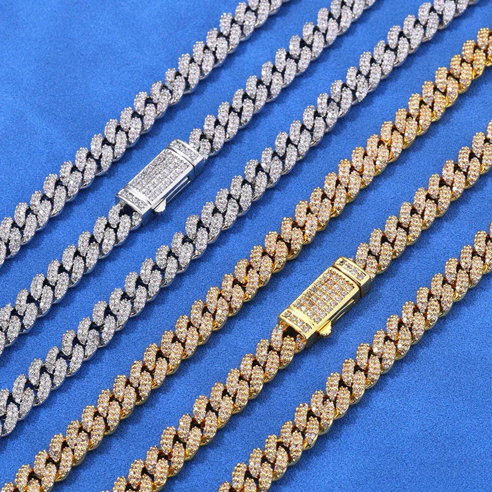 Custom 7mm Double-Row Bubble Cuban Link Necklace - CaratixJewelry